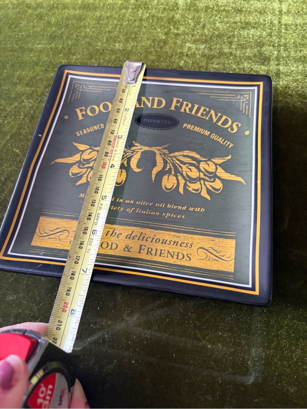 Food and Friends Decorative Square Plate – Navy & Gold - Picture 3 of 4
